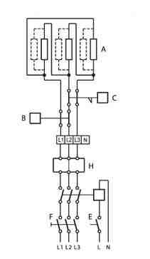 Схема подключения электрического канального нагревателя Systemair CB 250-9,0 400V/3 Схема подключения электрического канального нагревателя Systemair CB 250-9,0 400V/3