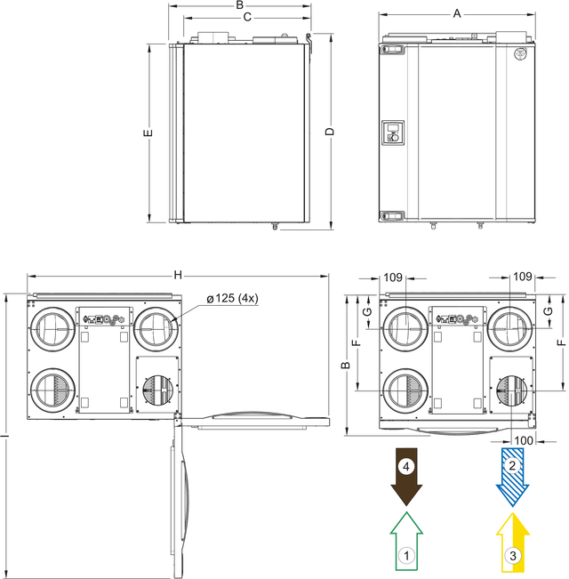 размеры Systemair SAVE VTC 200 R